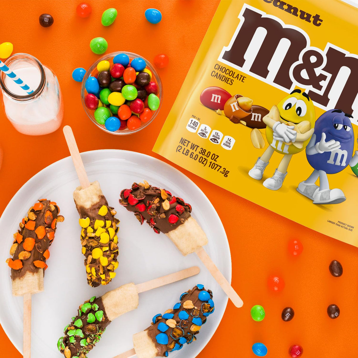 M&M'S Peanut Milk Chocolate Candy — Bulk Party Size (2 x 38 oz Bags)
