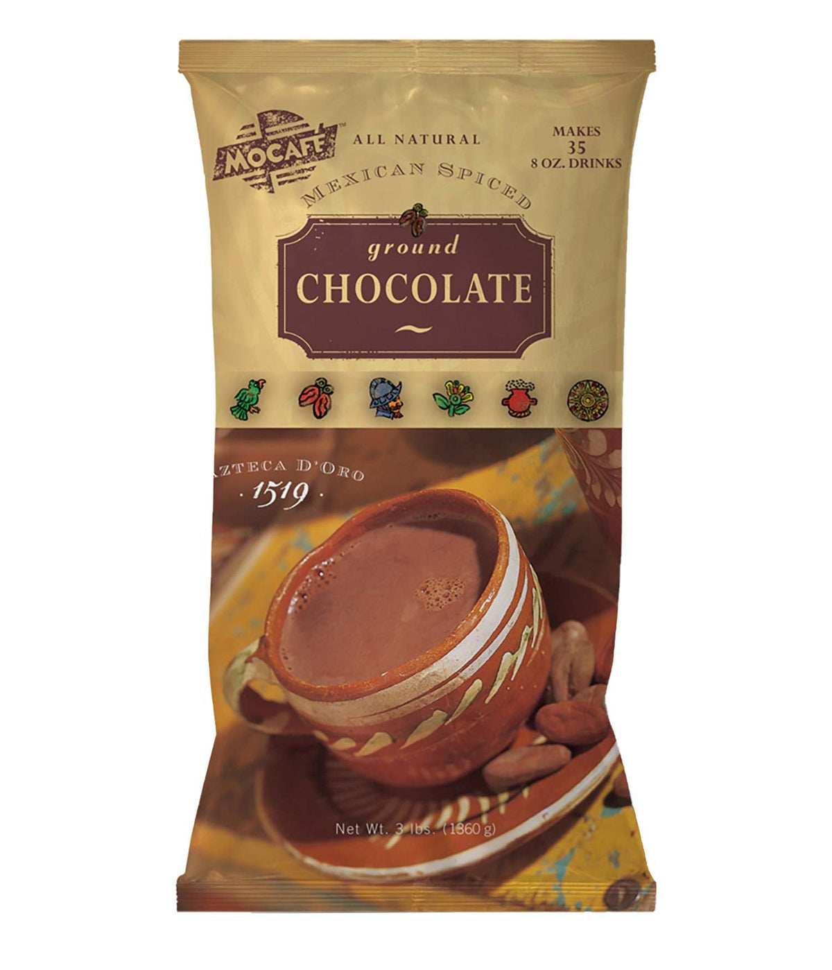 MOCAFÉ Azteca D’oro 1519 Mexican Spiced Ground Chocolate – 3 lb Bulk Bag