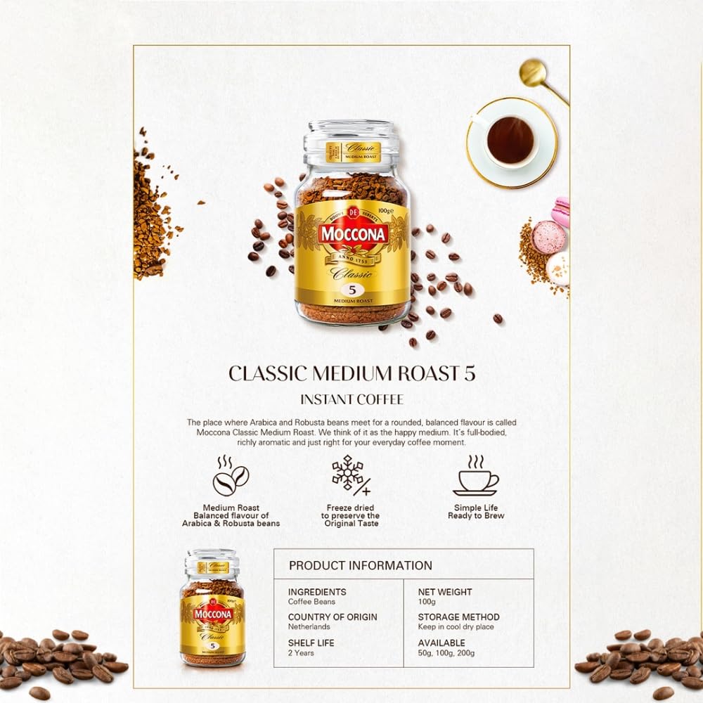 Moccona Coffee 100g Freeze-Dried Medium Roast — Instant Coffee
