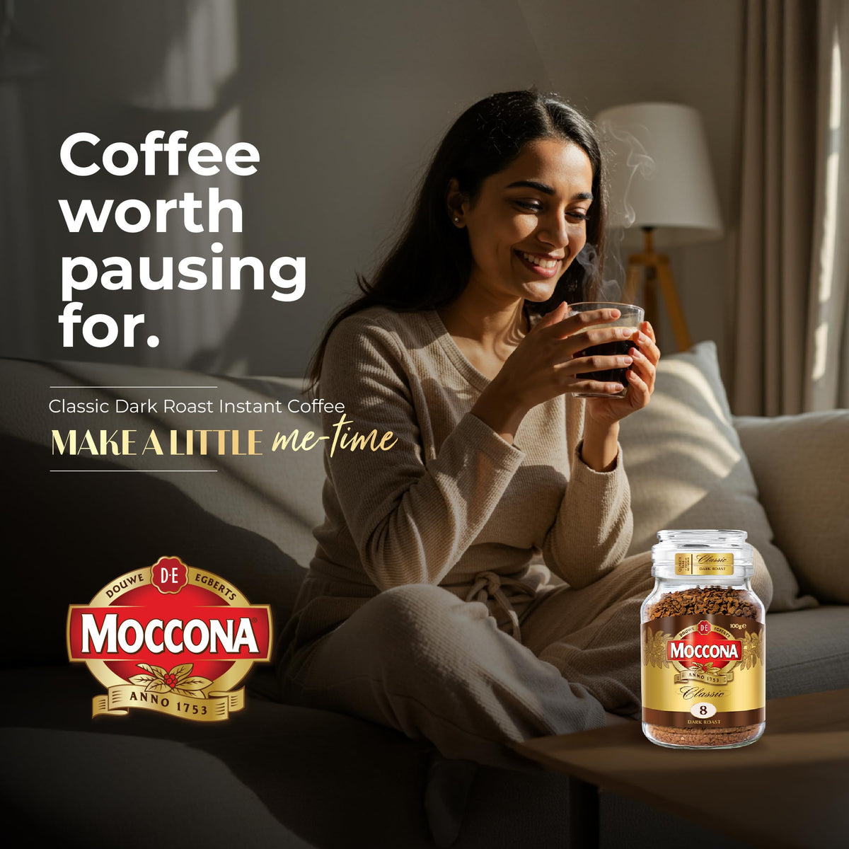Moccona Freeze-Dried Coffee 100g – Dark Roast, Imported from Australia