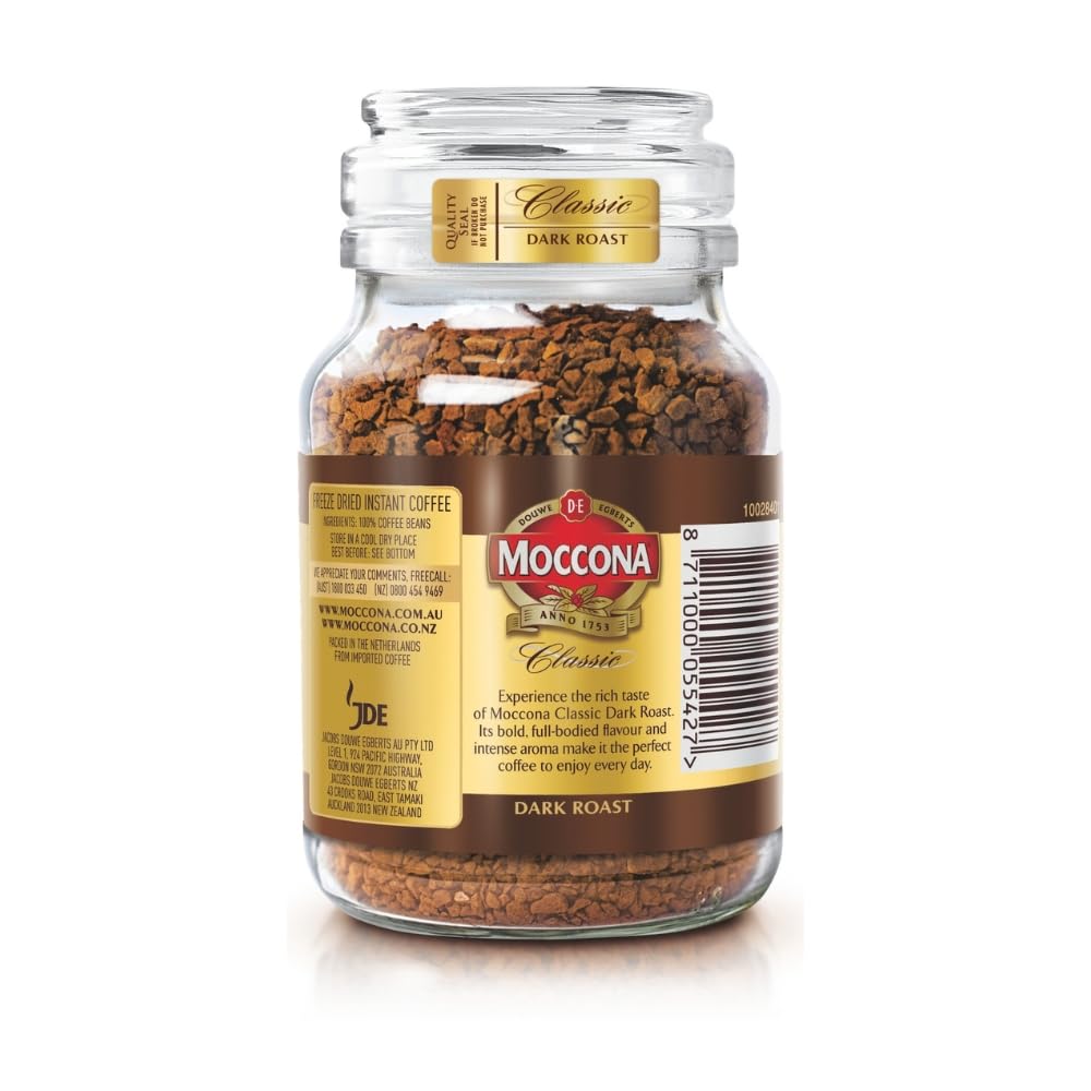 Moccona Freeze-Dried Coffee 100g – Dark Roast, Imported from Australia