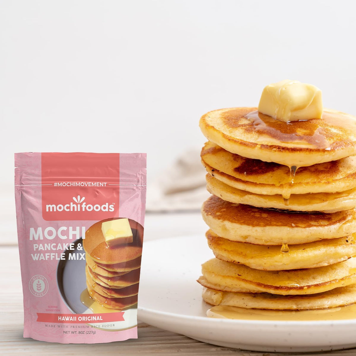 Mochi Foods Hawaii Original Mochi Pancake Mix – Light, Fluffy Chewiness (3.3 lb)