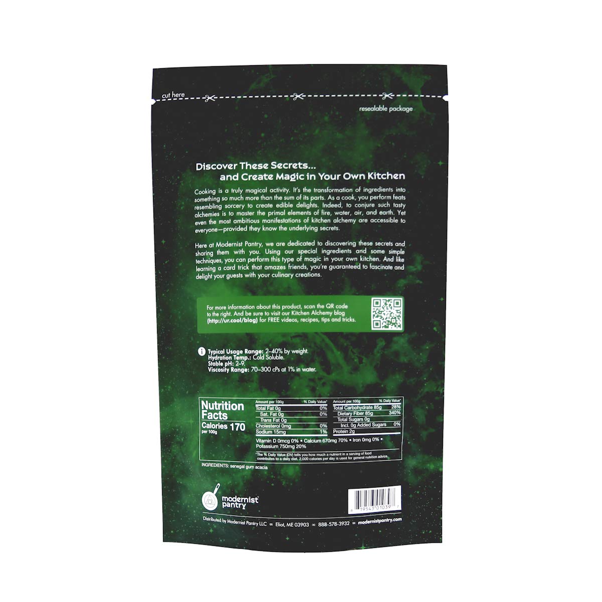Modernist Pantry Pure Gum Arabic Powder (Acacia Gum) – Non-GMO, Gluten-Free, Vegan, OU Kosher 400g