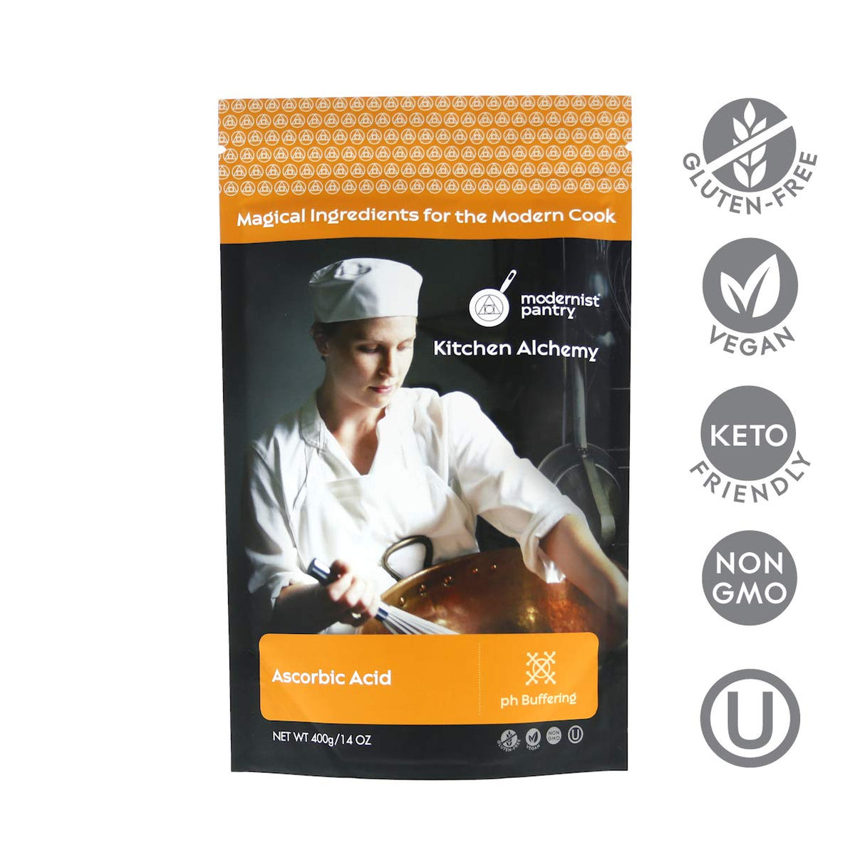 Pure Ascorbic Acid E300 – Non-GMO, Gluten-Free, OU Kosher | Modernist Pantry 400g