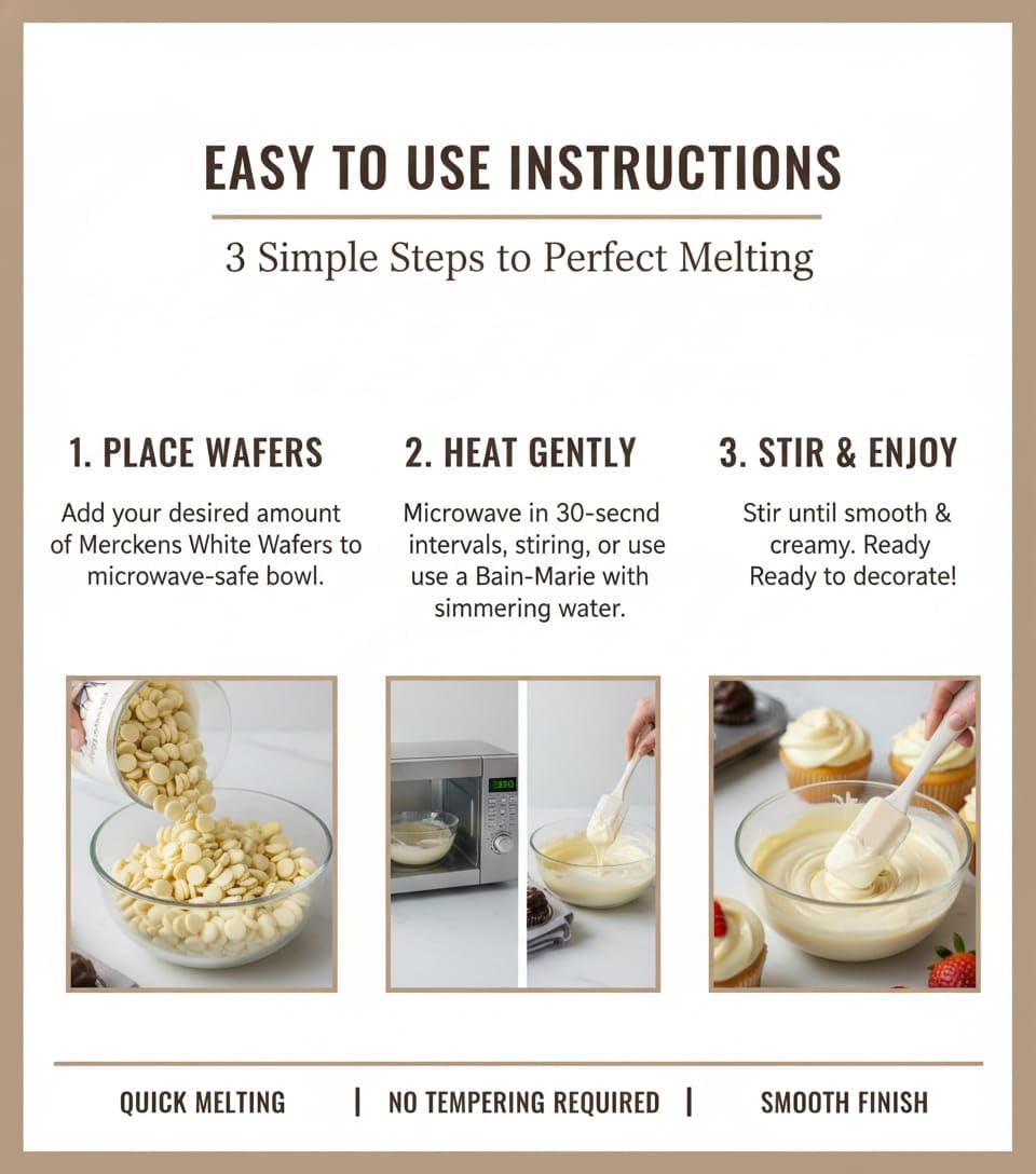 Moliss Super White Chocolate Melting Wafers – 80oz (5 lb) Resealable Bag for Dipping, Molds & Candy Making