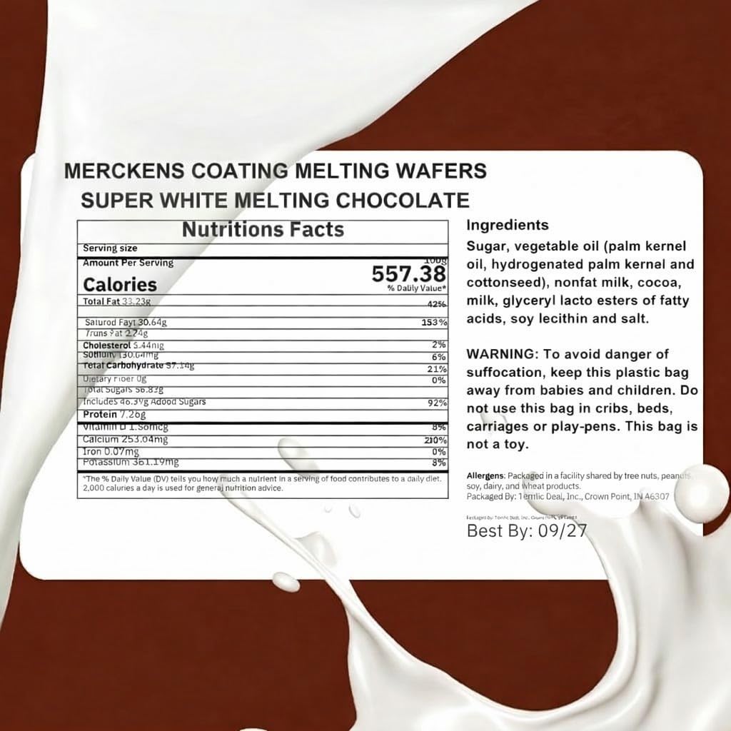 Moliss Super White Chocolate Melting Wafers – 80oz (5 lb) Resealable Bag for Dipping, Molds & Candy Making