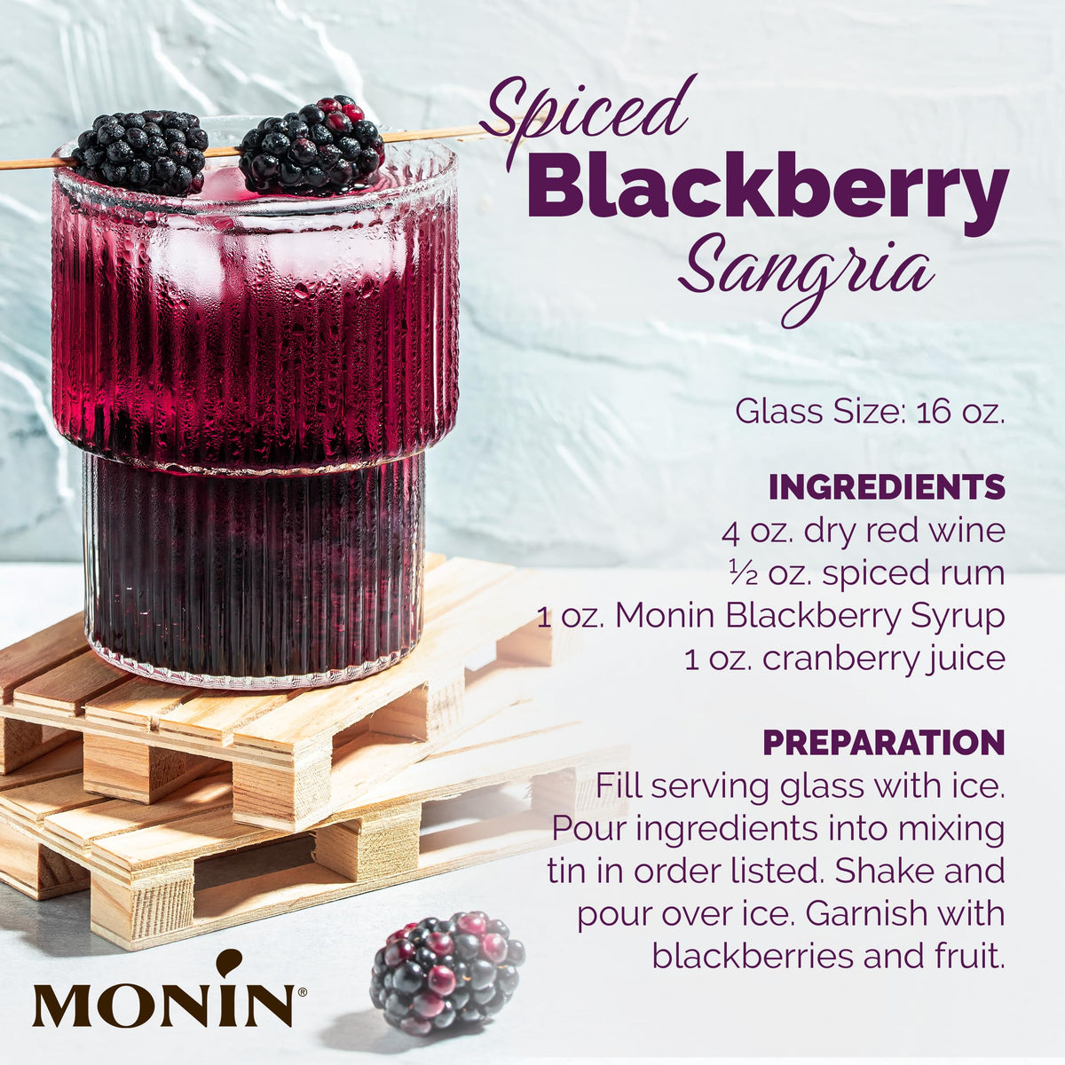 Monin Blackberry Syrup with BPA-Free Pump – Boxed 750 ml, Gluten-Free & Non-GMO