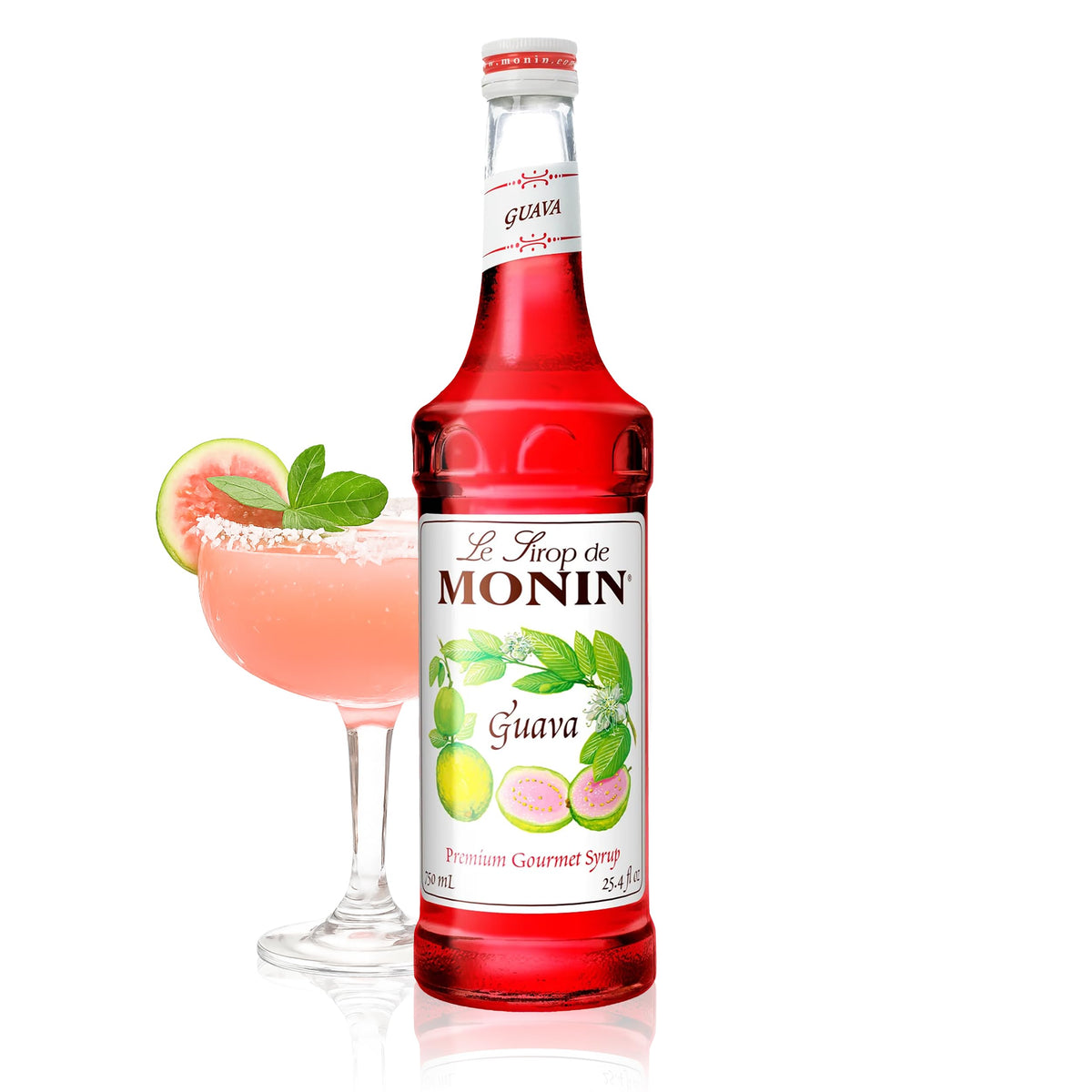 Monin Guava Syrup – Premium Tropical Flavor for Cocktails, Mocktails & Frozen Drinks | Clean Label, BPA-Free 750 ml