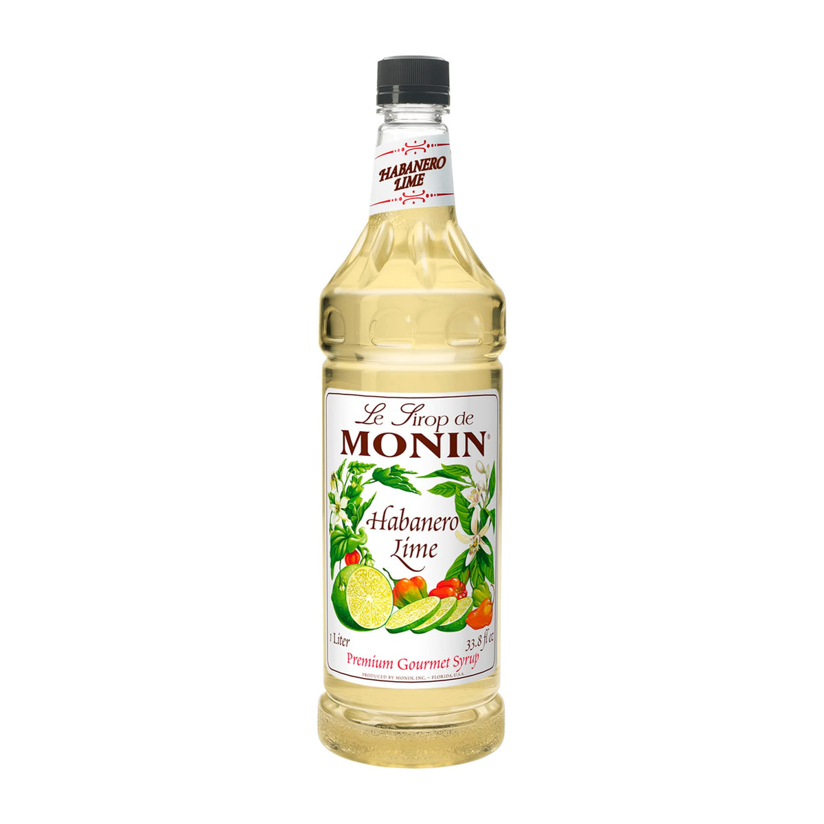 Monin Habanero Lime Syrup | Premium Beers & Cocktails (1L) | Clean Label, No Artificial Flavors or Preservatives