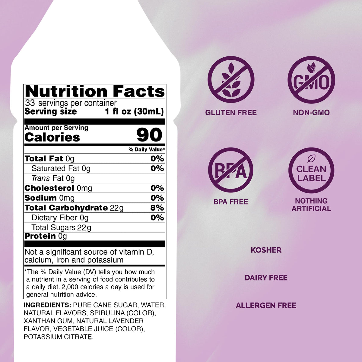 Monin Lavender Syrup with Pump – Floral Flavor for Cocktails, Lemonades & Sodas | Non-GMO, Gluten-Free