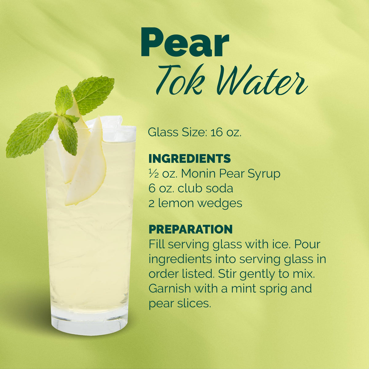 Monin Pear Syrup - Premium Pear Syrup for Cocktails, Tea & More | Clean Label, No Artificial Flavors or Preservatives | BPA-Free Glass 750 ml