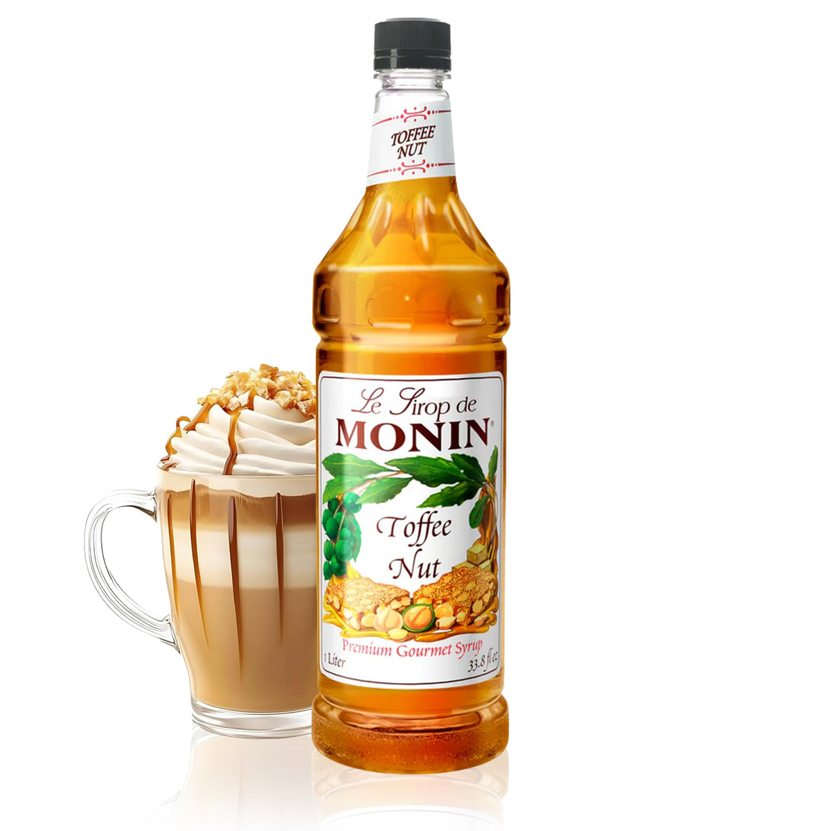 Monin Toffee Nut Syrup – Bold, Buttery Flavor for Coffee & Desserts | Gluten-Free & Non-GMO