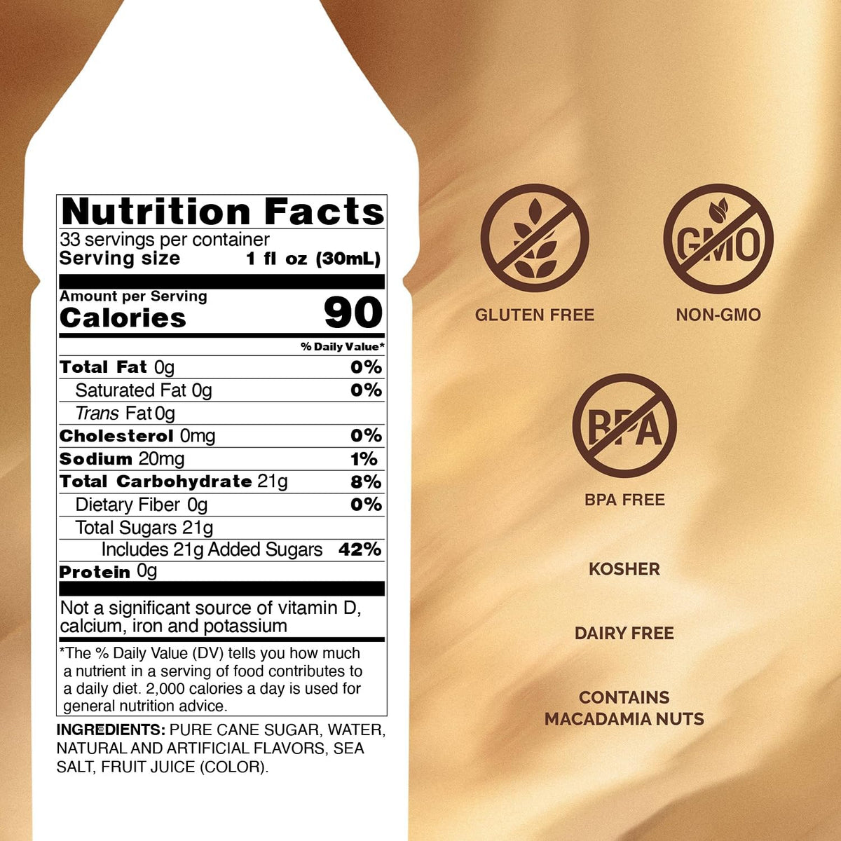Monin Toffee Nut Syrup – Bold, Buttery Flavor for Coffee & Desserts | Gluten-Free & Non-GMO