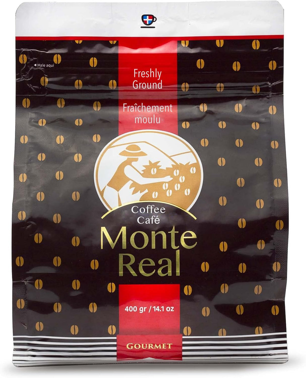 Monte Real Arabica Gourmet Coffee – Cacao Flavored Ground, Medium-Dark Roast, 400g