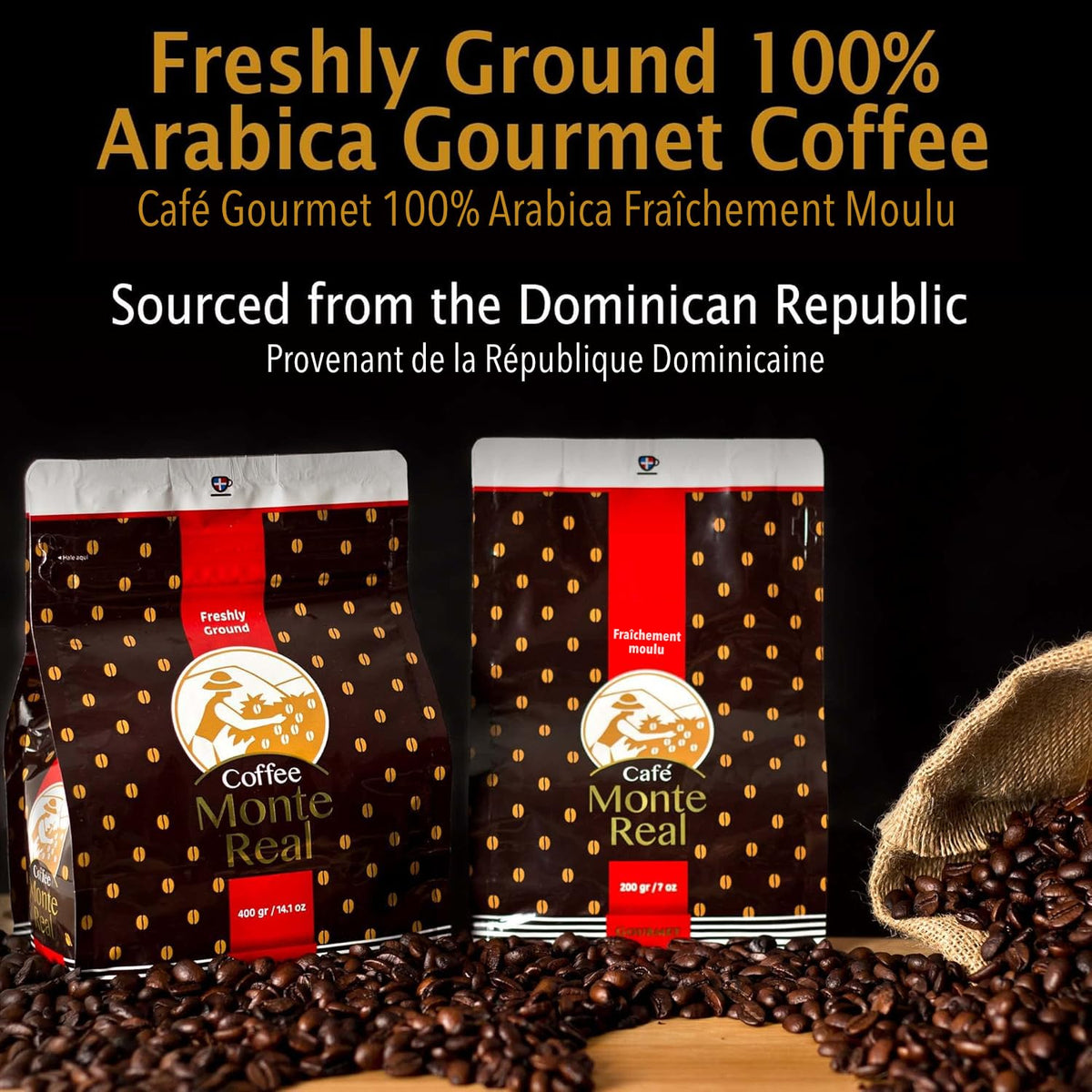 Monte Real Arabica Gourmet Coffee – Cacao Flavored Ground, Medium-Dark Roast, 400g