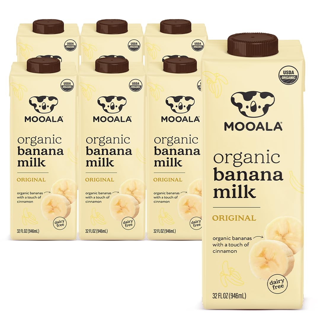 Mooala Organic Original Bananamilk – 32 oz (Pack of 6) | Shelf-Stable Non-Dairy