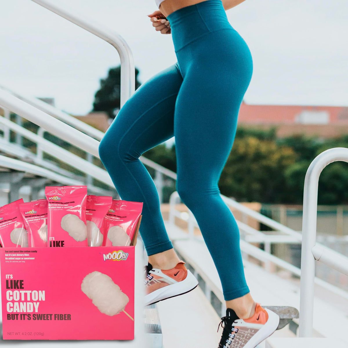 Mooosh Gluten Free Cotton Candy Snack – Low Carb, High Fiber, 20 Calories per Bag | Plant-Based Vegan 12-Pack