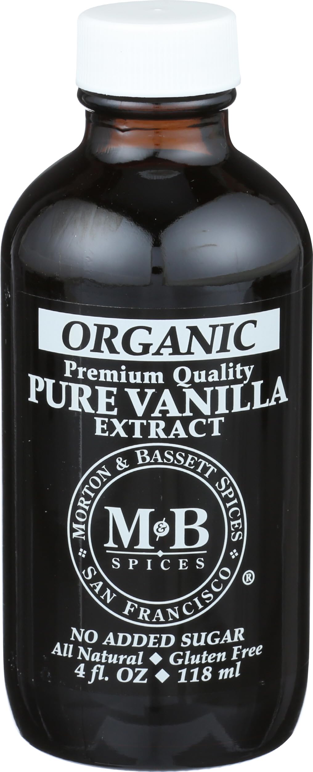Morton & Bassett Organic Pure Vanilla Extract - Premium Bourbon Vanilla for Baking & Beverages, 4 fl oz