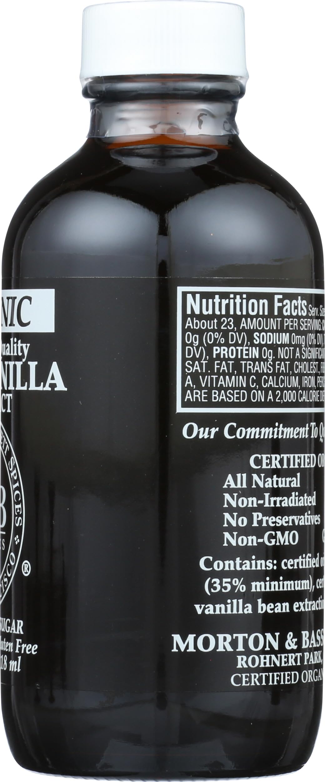Morton & Bassett Organic Pure Vanilla Extract - Premium Bourbon Vanilla for Baking & Beverages, 4 fl oz