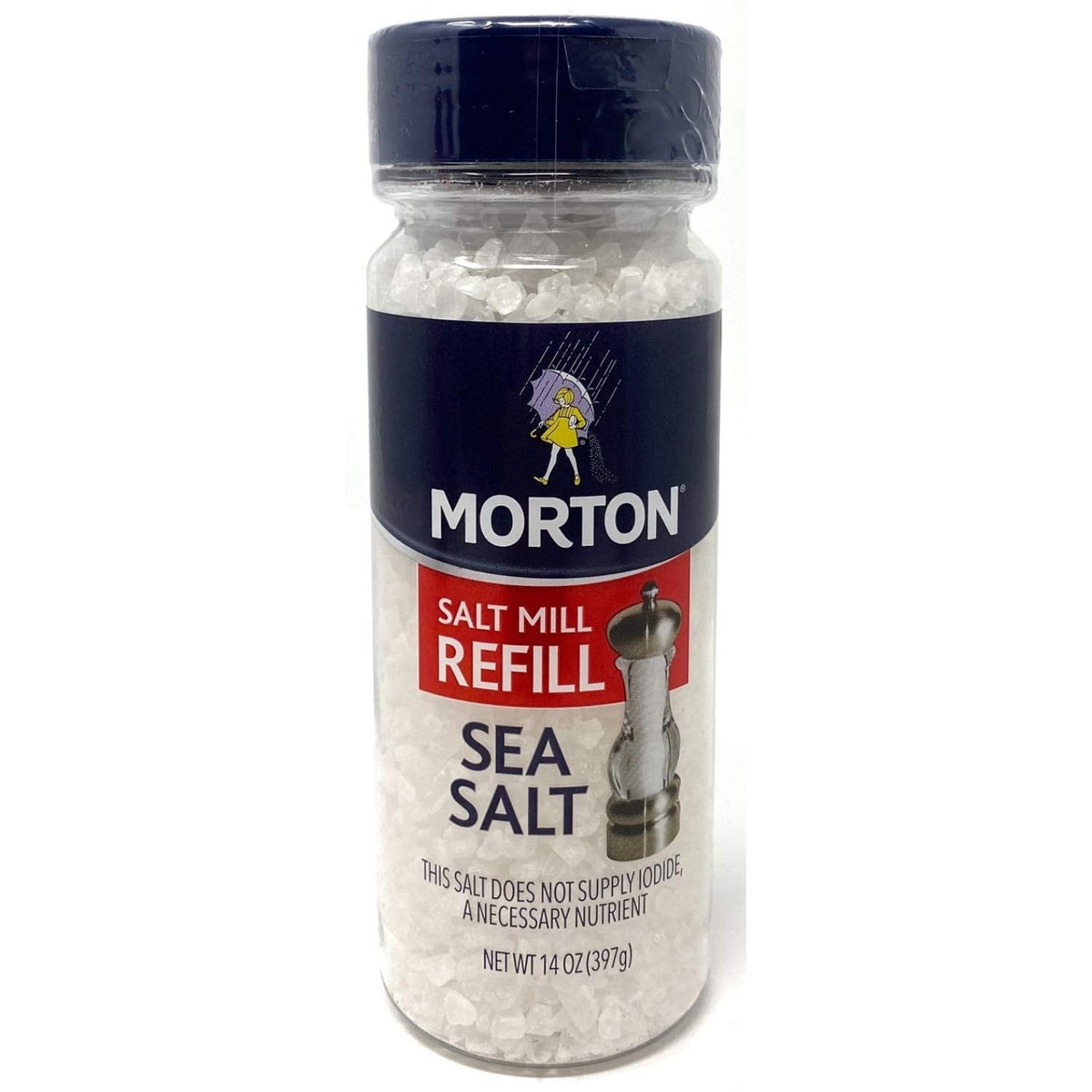 Morton Extra Coarse Sea Salt Grinder Refill – 14 oz Bottle