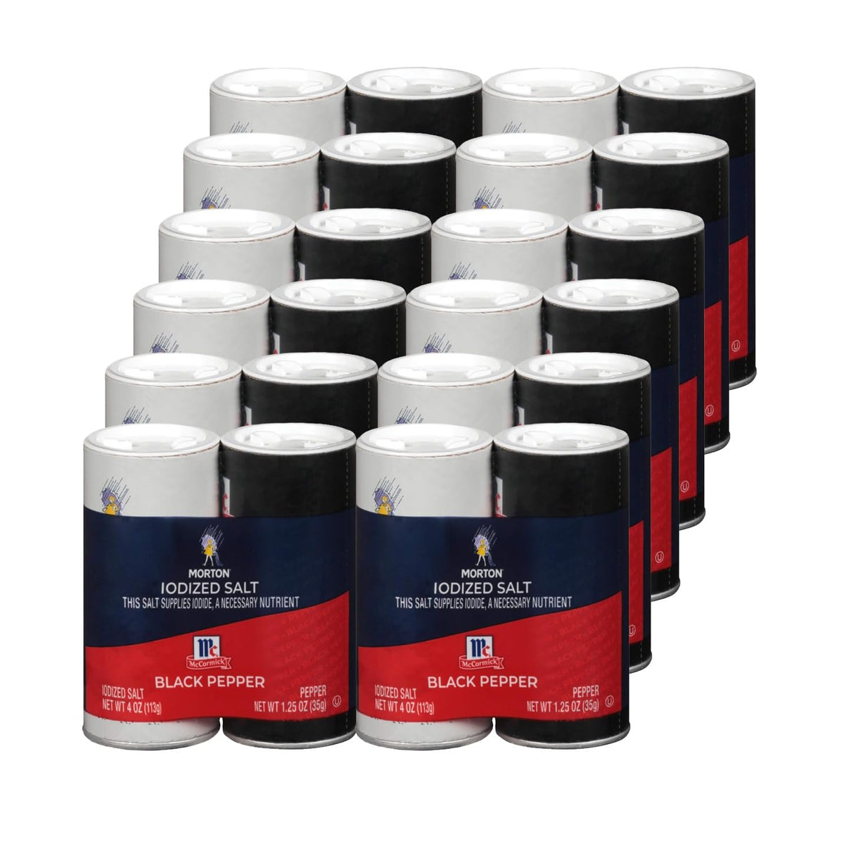 Morton McCormick Salt & Pepper Shaker Set – 5.25 oz, Pack of 12
