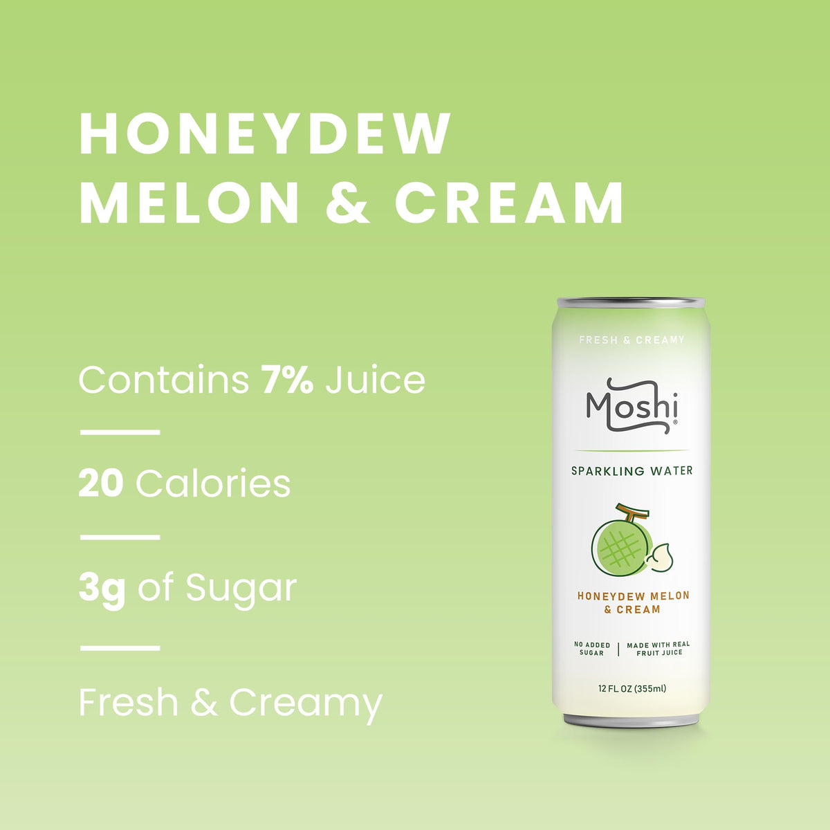 Moshi Asian Flavored Sparkling Water 12 Pack – Real Fruit Juice, No Added Sugar, Low Calorie