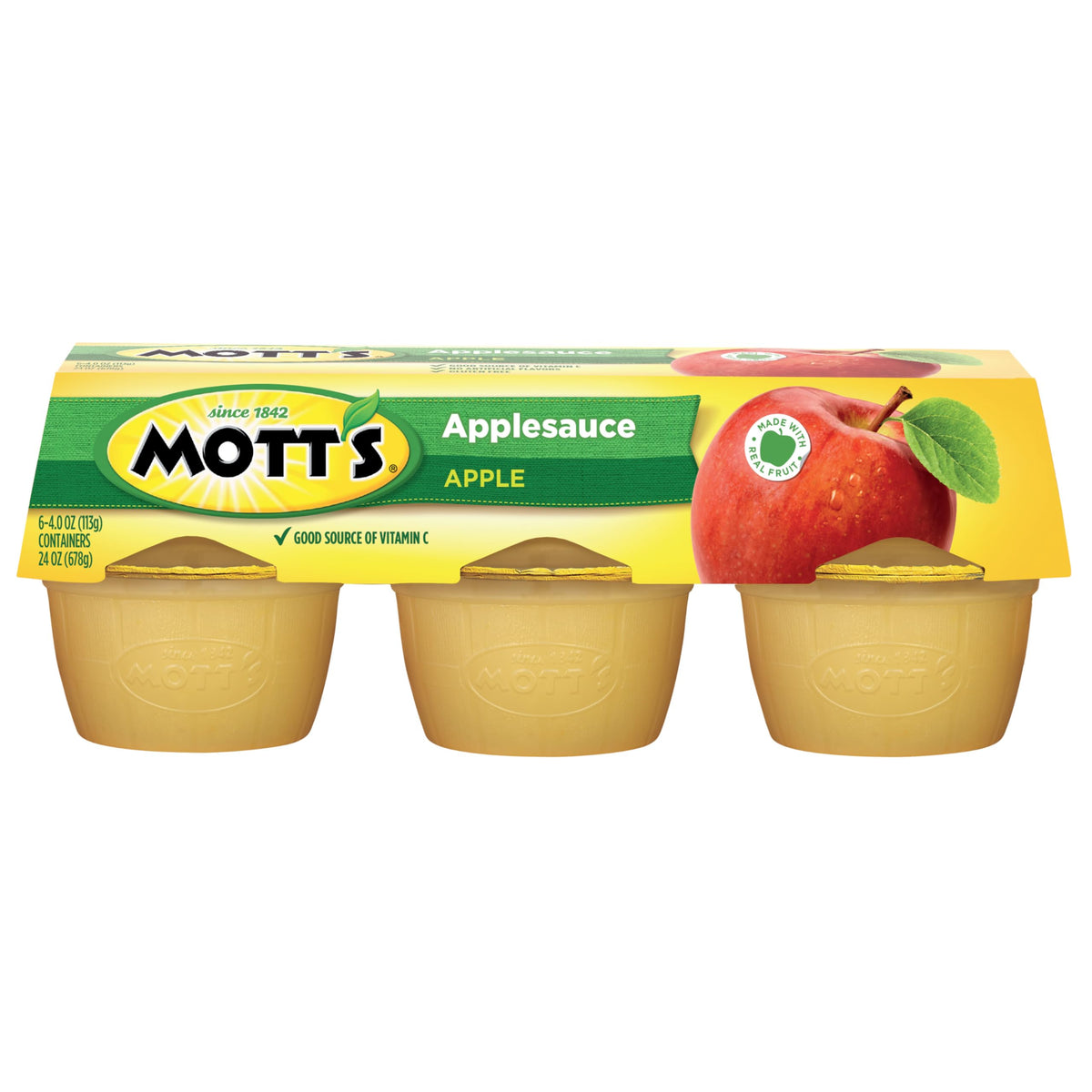 Mott's Applesauce Cups, 4 oz – 72 Count (12 Packs of 6), No Artificial Flavors, Vitamin C