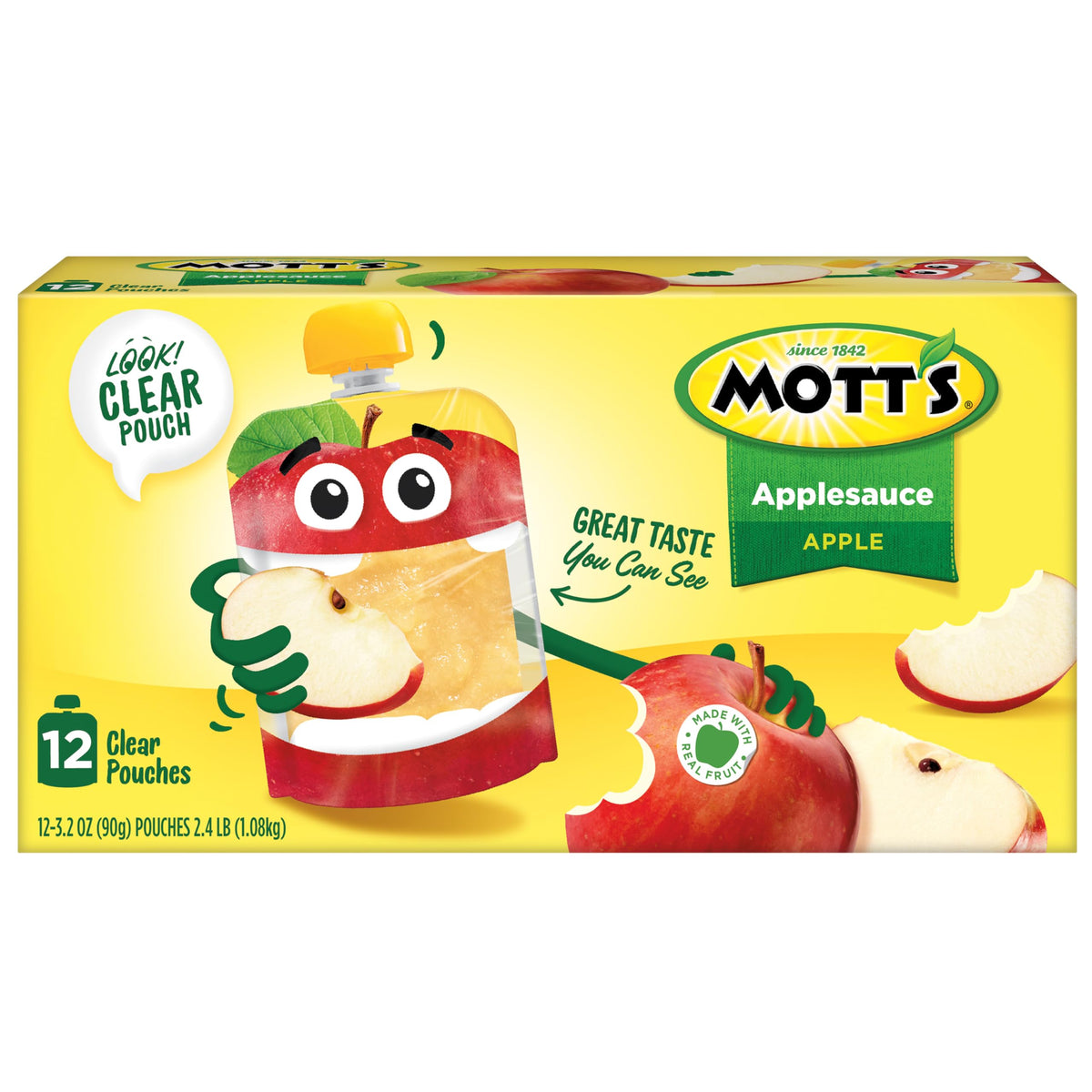 Mott's Original Applesauce Pouches 3.2 oz – 48 Count (4 Packs of 12) | No Artificial Flavors, Vitamin C