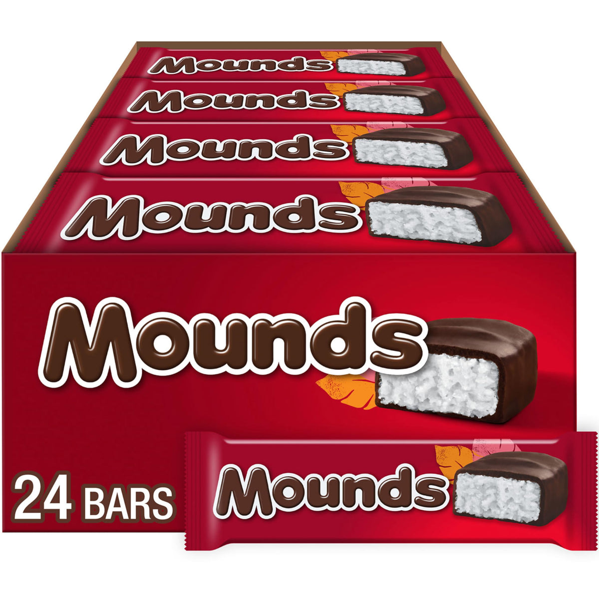 MOUNDS Coconut & Dark Chocolatey Candy Bars – 24 Count, 1.75 oz Each