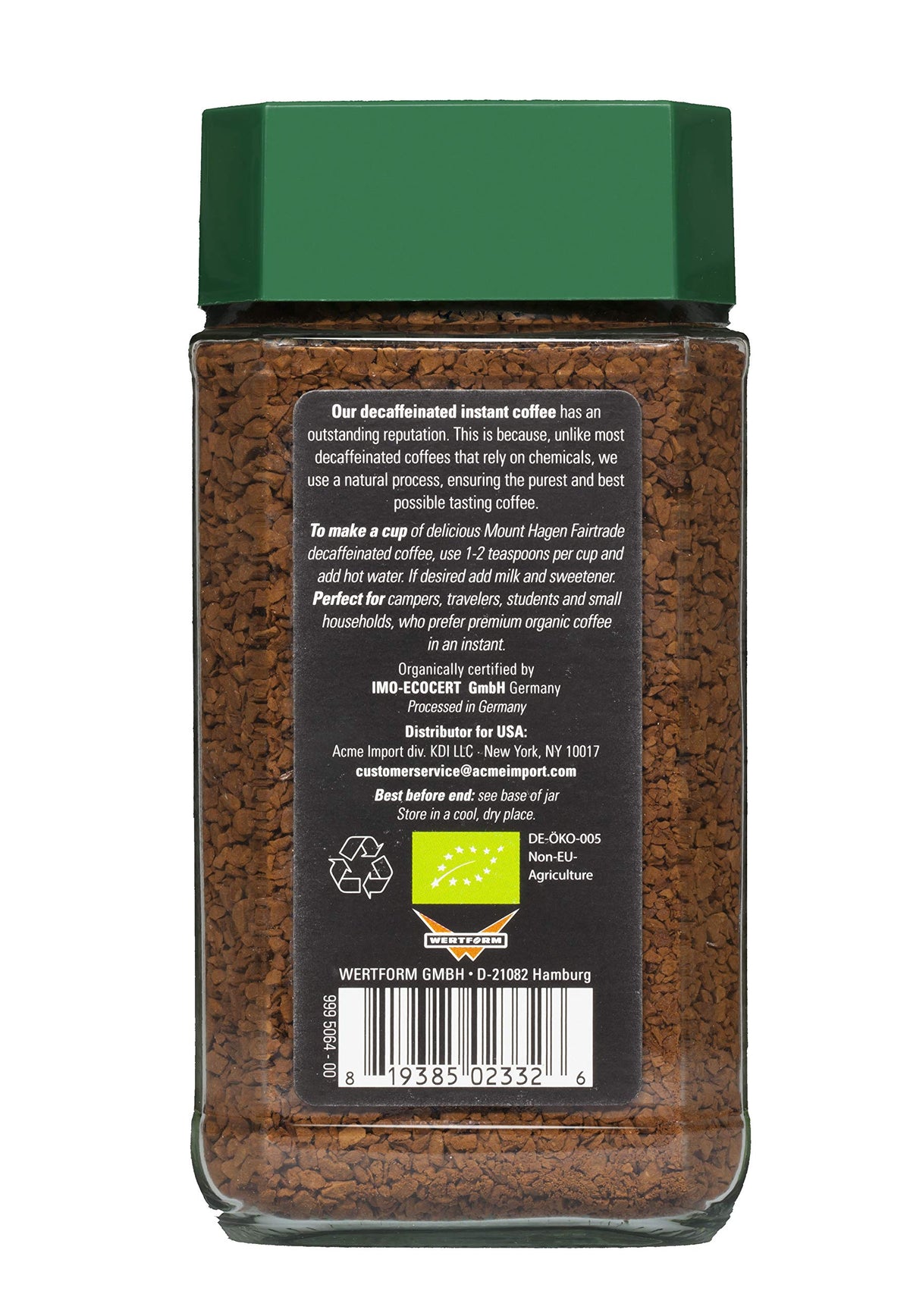 Mount Hagen 2x 3.53oz Organic Freeze-Dried Instant Decaf Coffee