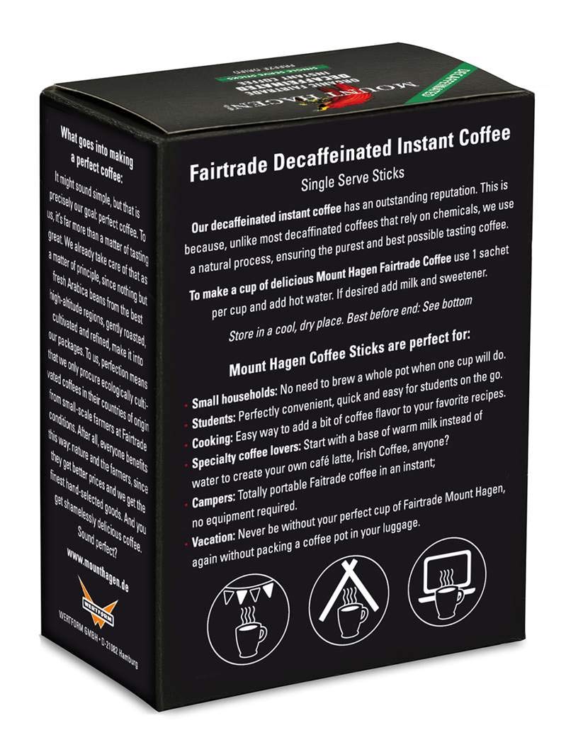 Mount Hagen 25-Count Instant Decaf Packets, 2-Pack — Organic Fair-Trade Arabica