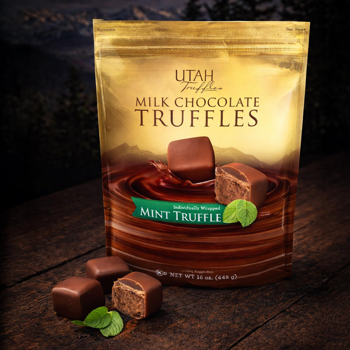 Mrs. Call's Utah Truffles – Belgian Milk Chocolate Mint, Gluten Free, 16 oz (Pack of 2)