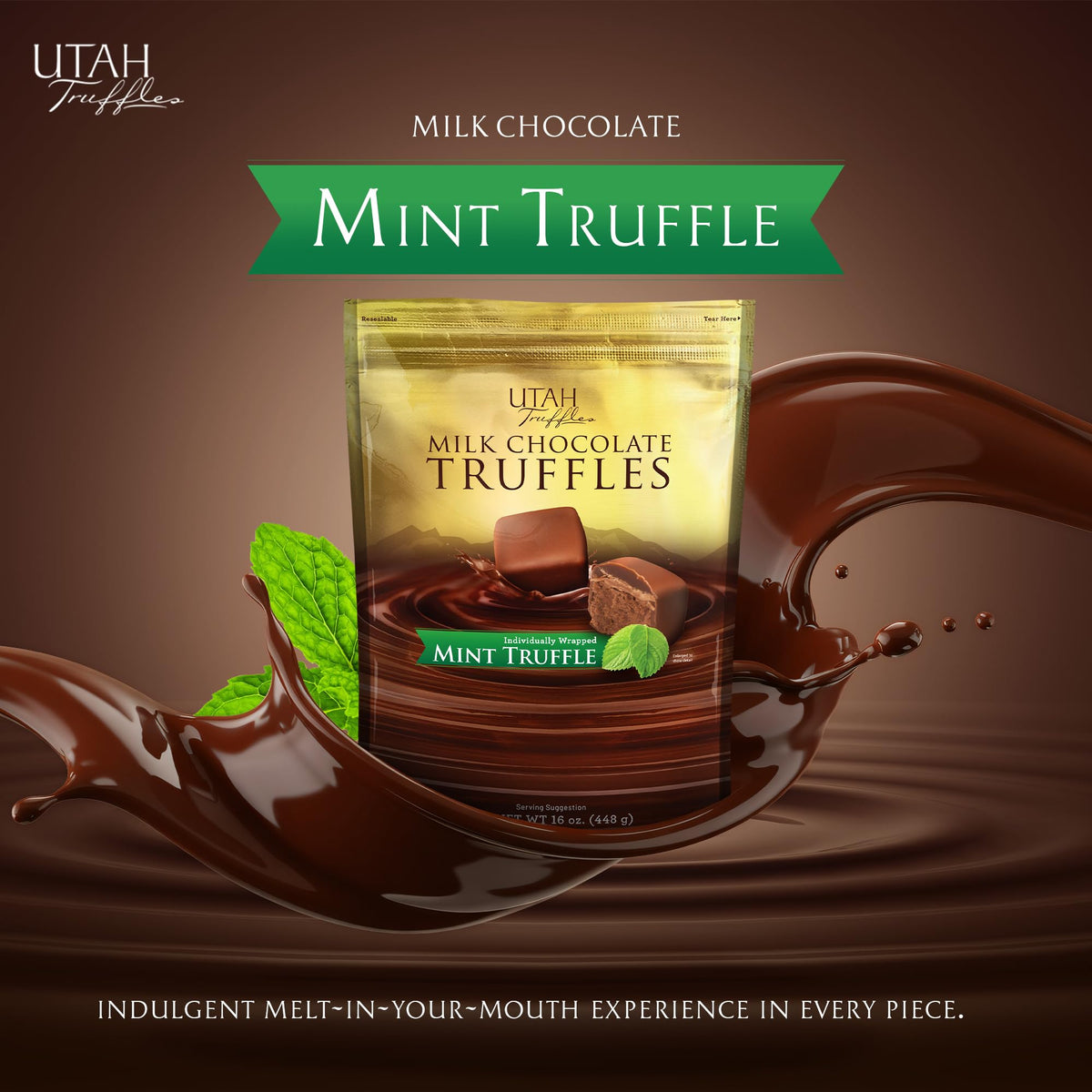 Mrs. Call's Utah Truffles – Belgian Milk Chocolate Mint, Gluten Free, 16 oz (Pack of 2)