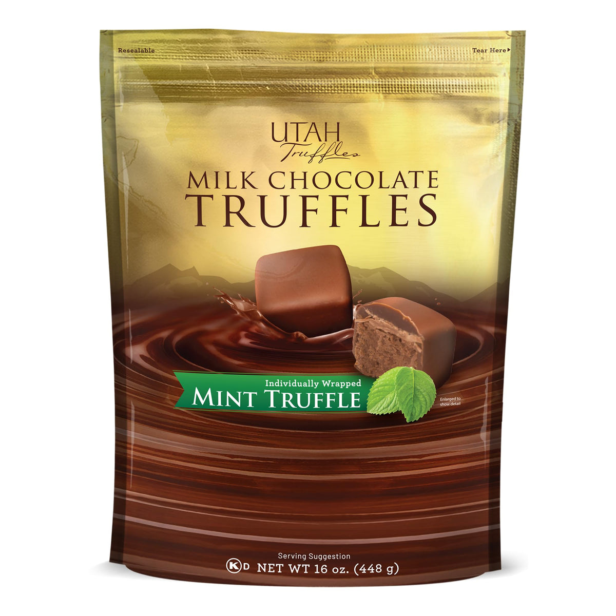 Mrs. Call's Utah Truffles Mint Chocolate Truffles – Individually Wrapped, 16 oz Resealable Bag