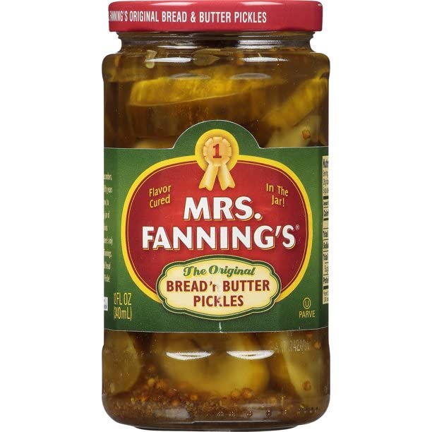 Mrs. Fanning's Bread & Butter Pickles 12 oz (Pack of 4) – Crunchy, Sweet & Tangy