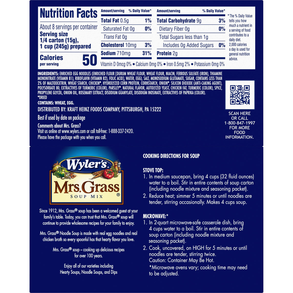 Mrs. Grass Noodle Soup Mix – Real Egg Noodles & Chicken Broth, 4.2 oz (Pack of 12)