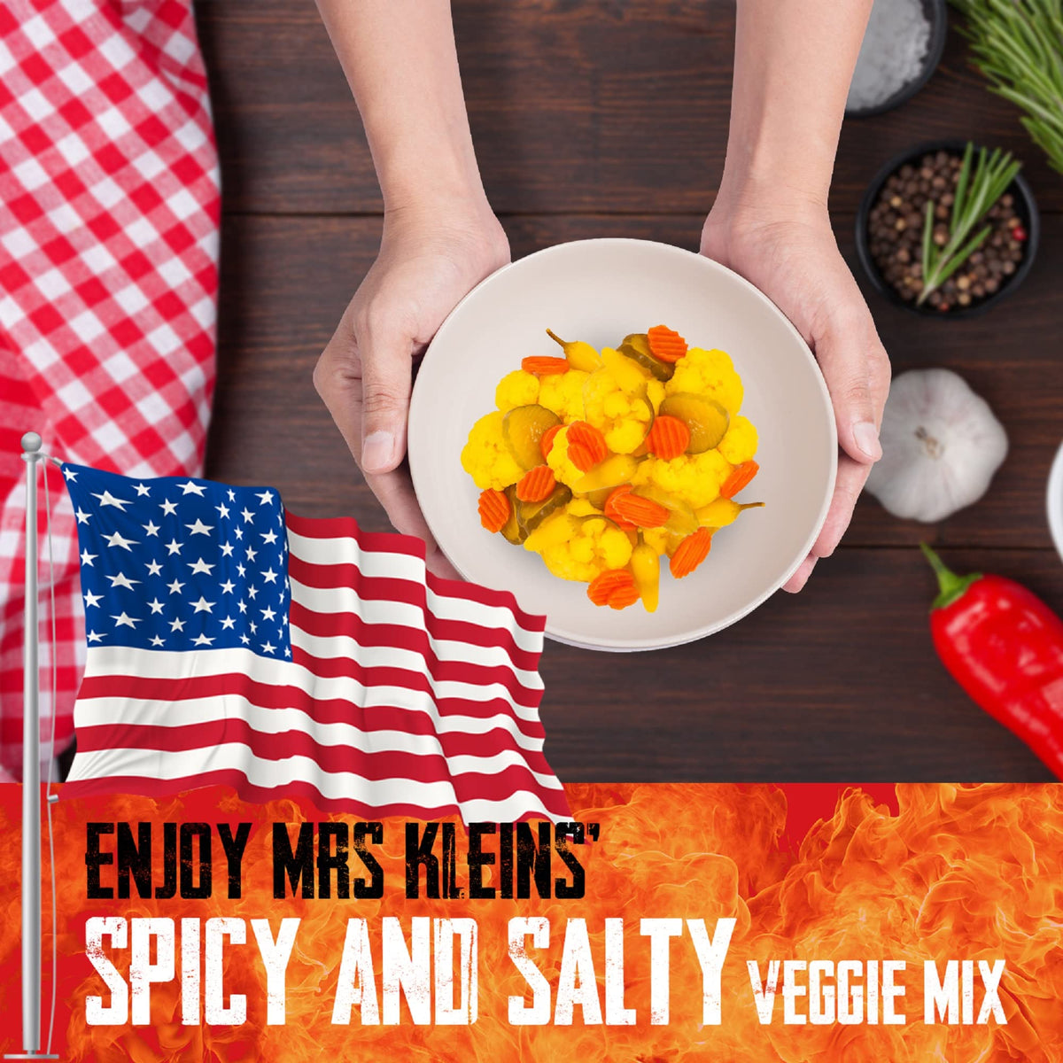 Mrs. Klein's So Hot Mix – Spicy Pickled Veggies in Bulk | Vegan, Gluten-Free, Made in USA