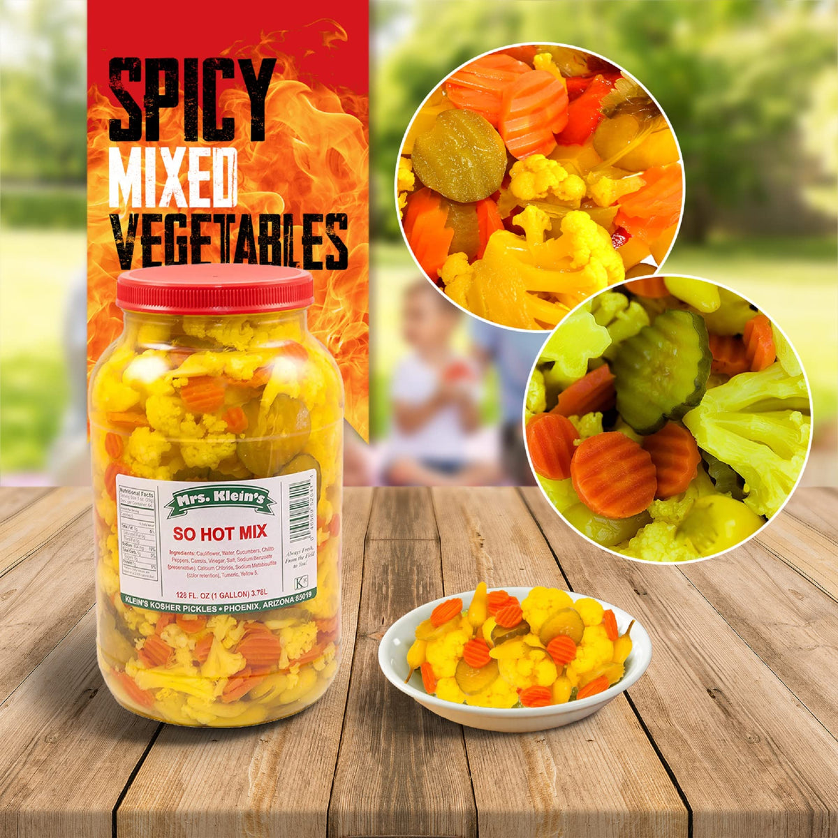Mrs. Klein's So Hot Mix – Spicy Pickled Veggies in Bulk | Vegan, Gluten-Free, Made in USA