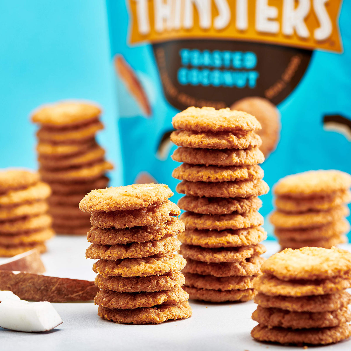 Mrs. Thinsters Toasted Coconut Cookie Thins – 16oz (2-pack), Non-GMO, Peanut Free