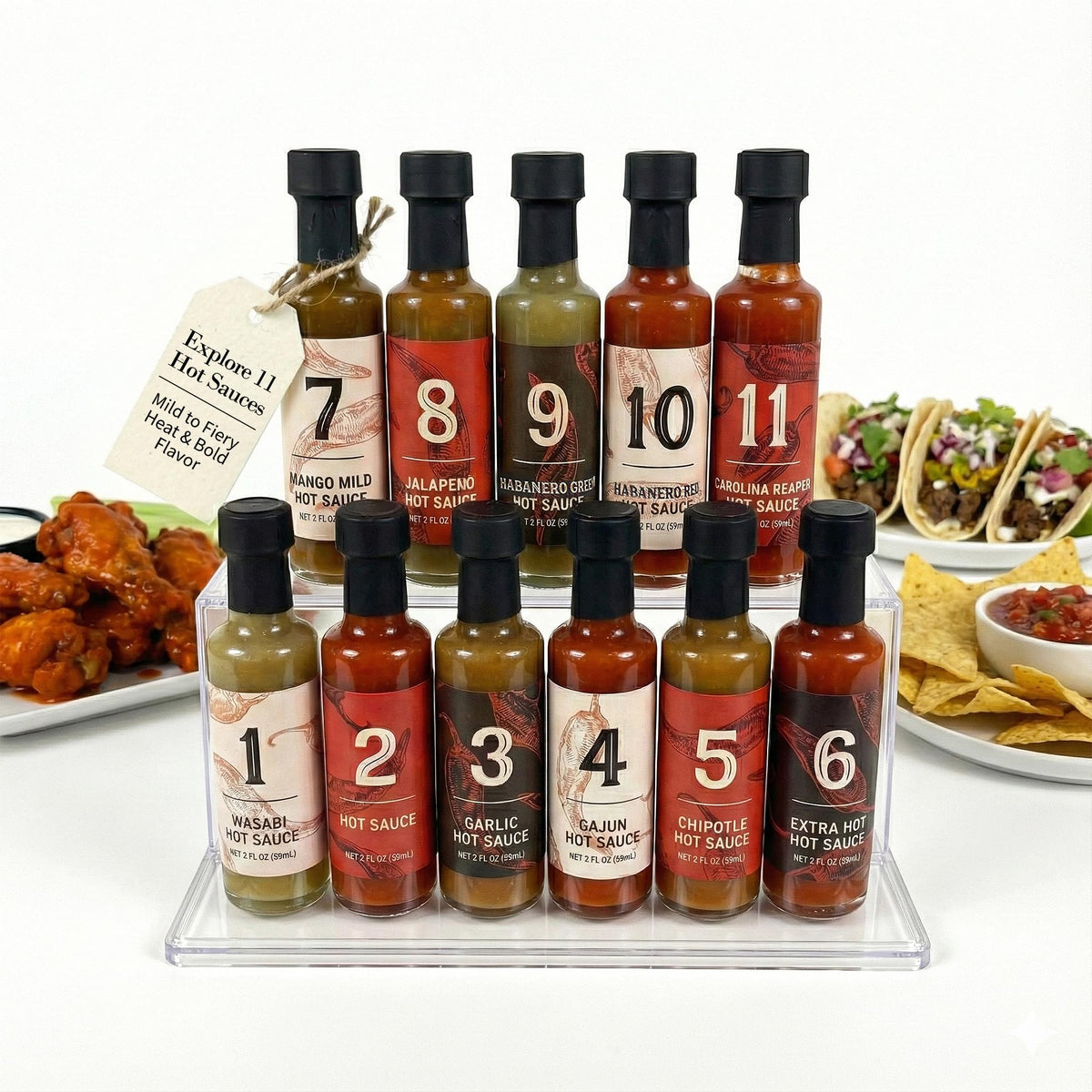 MSRF 11-Bottle Hot Sauce Variety Pack – Habanero, Chipotle & More