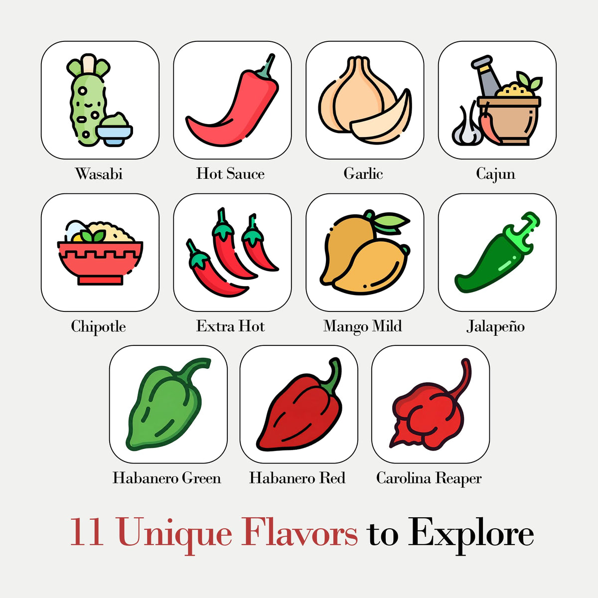 MSRF 11-Bottle Hot Sauce Variety Pack – Habanero, Chipotle & More