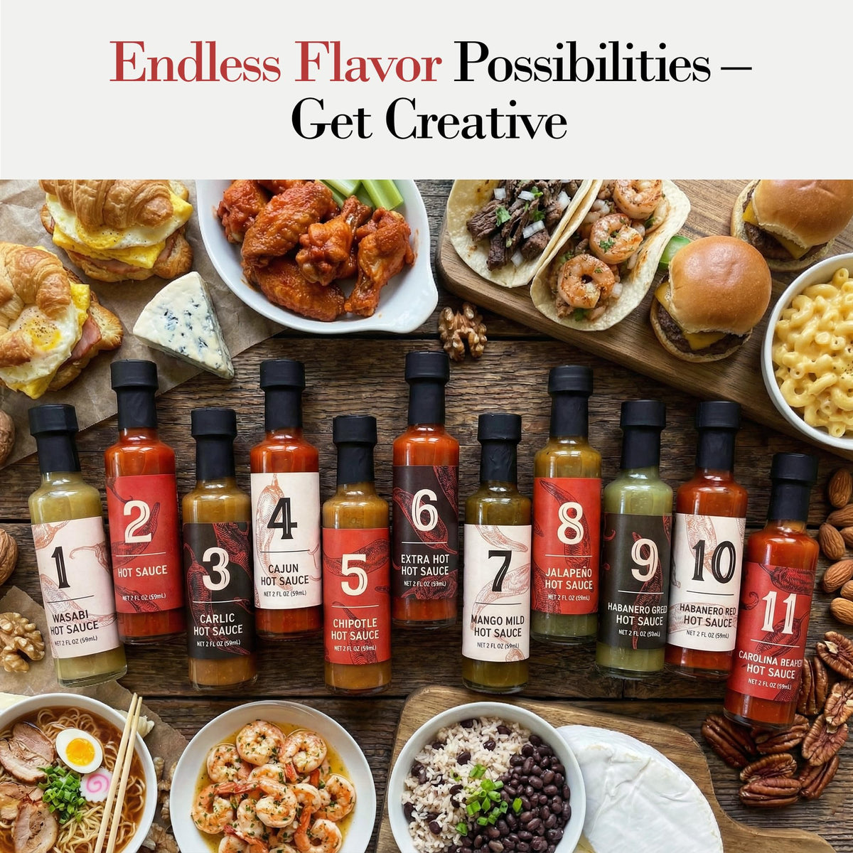 MSRF 11-Bottle Hot Sauce Variety Pack – Habanero, Chipotle & More