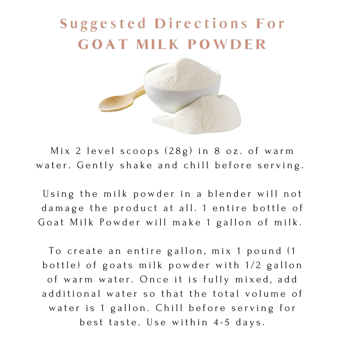 Mt Capra Whole Goat Milk Powder — Non-GMO, Grass-Fed, Easy to Digest | 1 lb, 16 Servings