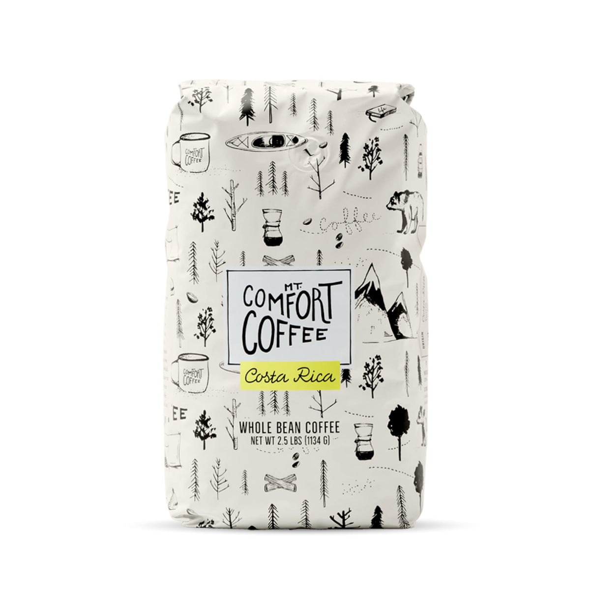 Mt. Comfort Coffee Costa Rica Medium Roast, 2.5 lb – Whole Bean, Sourced from Local Costa Rican Farms