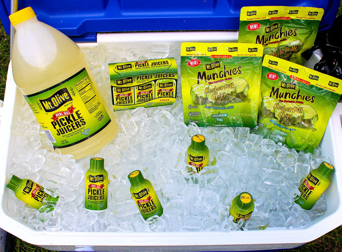 Mt. Olive Pickle Juice 100% Kosher Dill Brine – 12 Pack, 2 fl oz Bottles