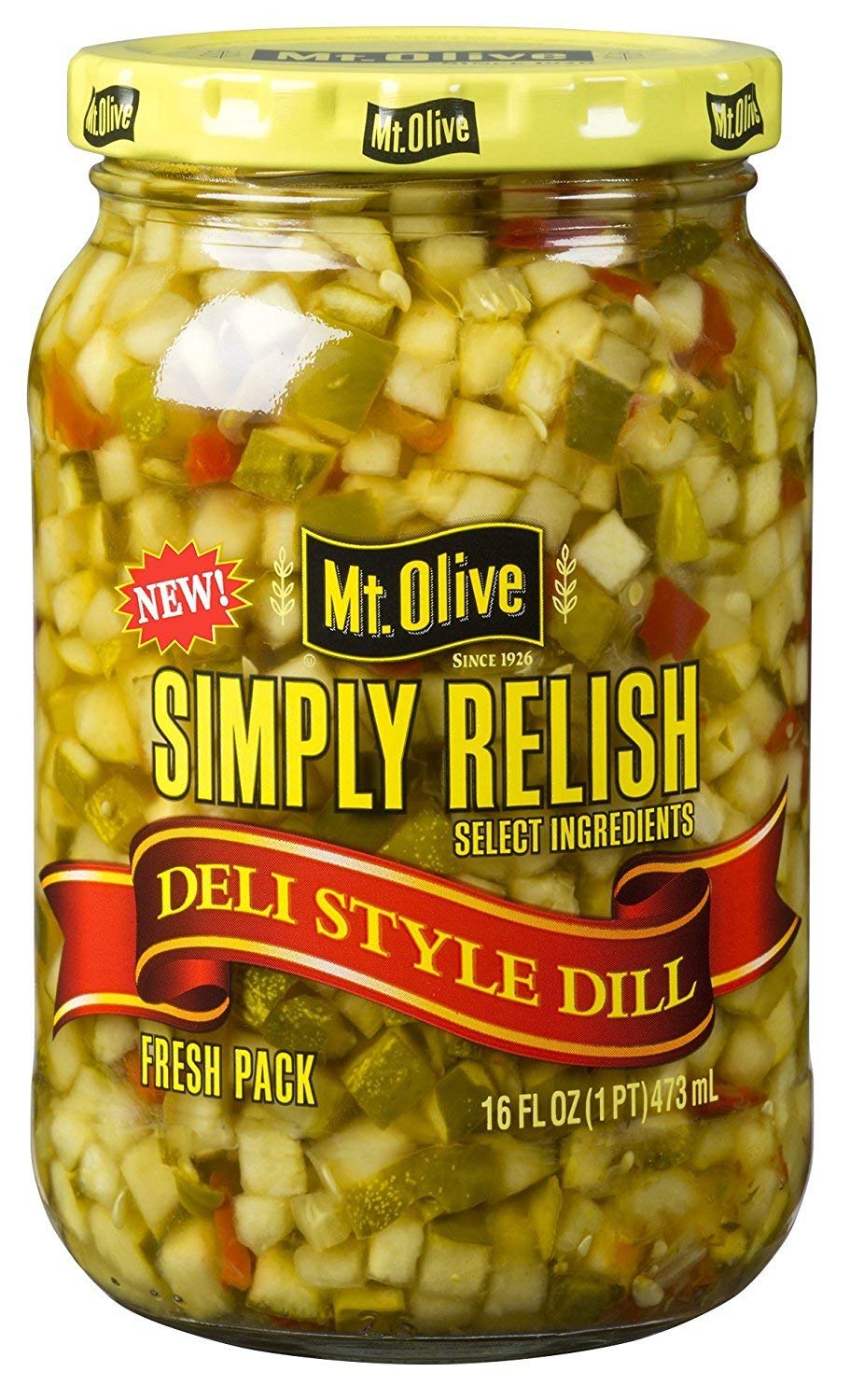 Mt. Olive Simply Relish Deli Style Dill – 16 fl oz per Jar (Pack of 2)