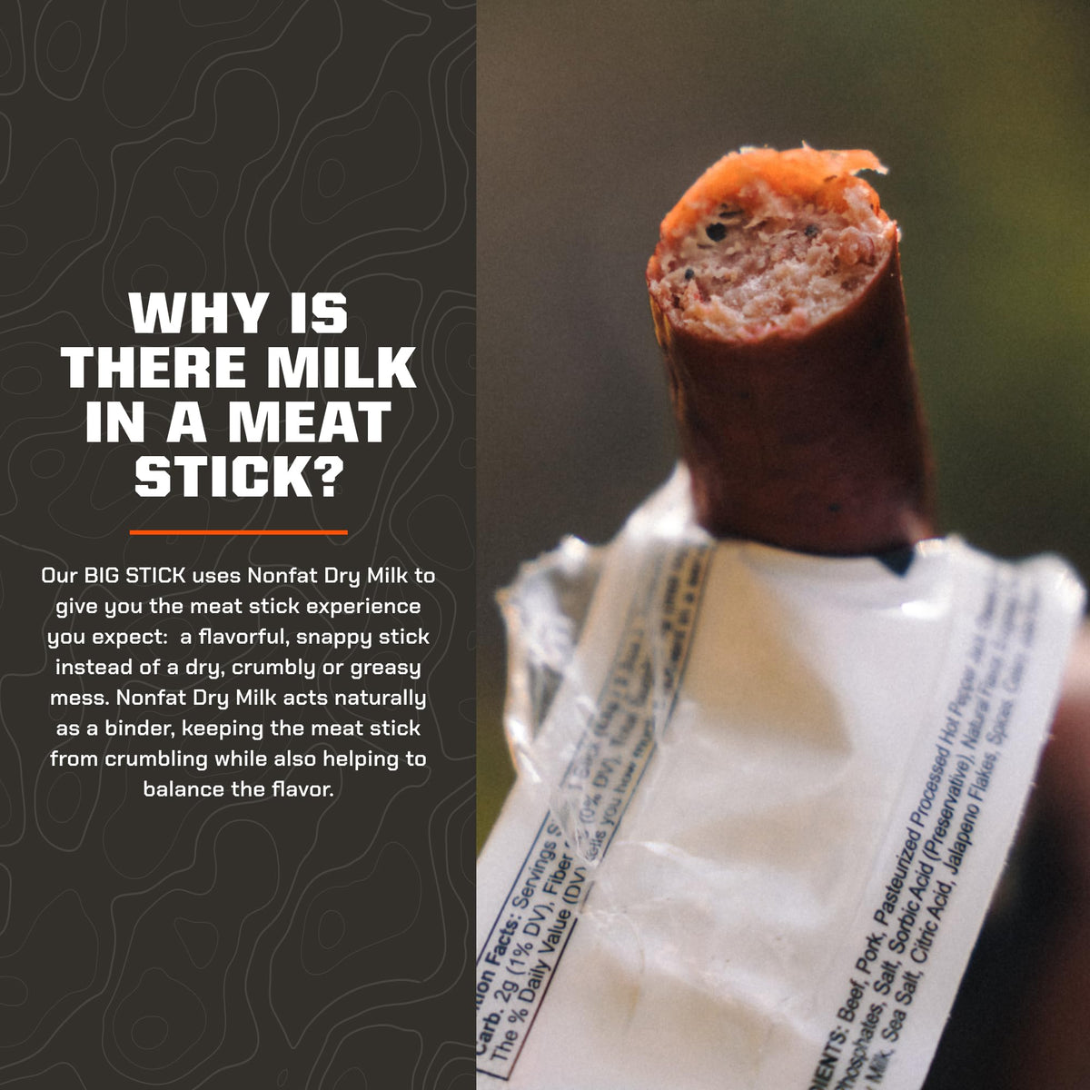 MTN OPS Big Stick Buffalo Style High Protein Meat Sticks – 20g Protein, 10% Collagen, 10 Count