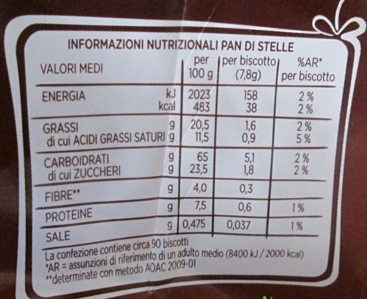 Mulino Bianco Pan di Stelle Biscuit – Cocoa, Hazelnuts & Star Icing | 4 x 350g (12.34 oz) Italian Import