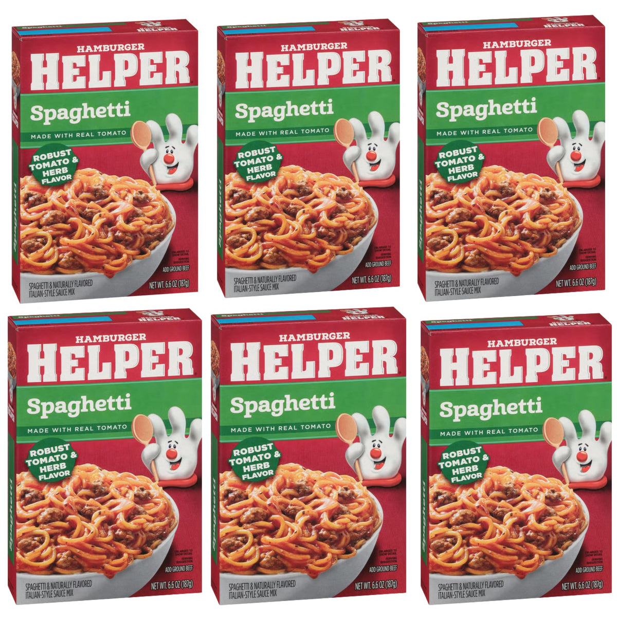 Munch Mania Hamburger Helper Spaghetti Skillet Mix – 6.6oz Box (Pack of 6)