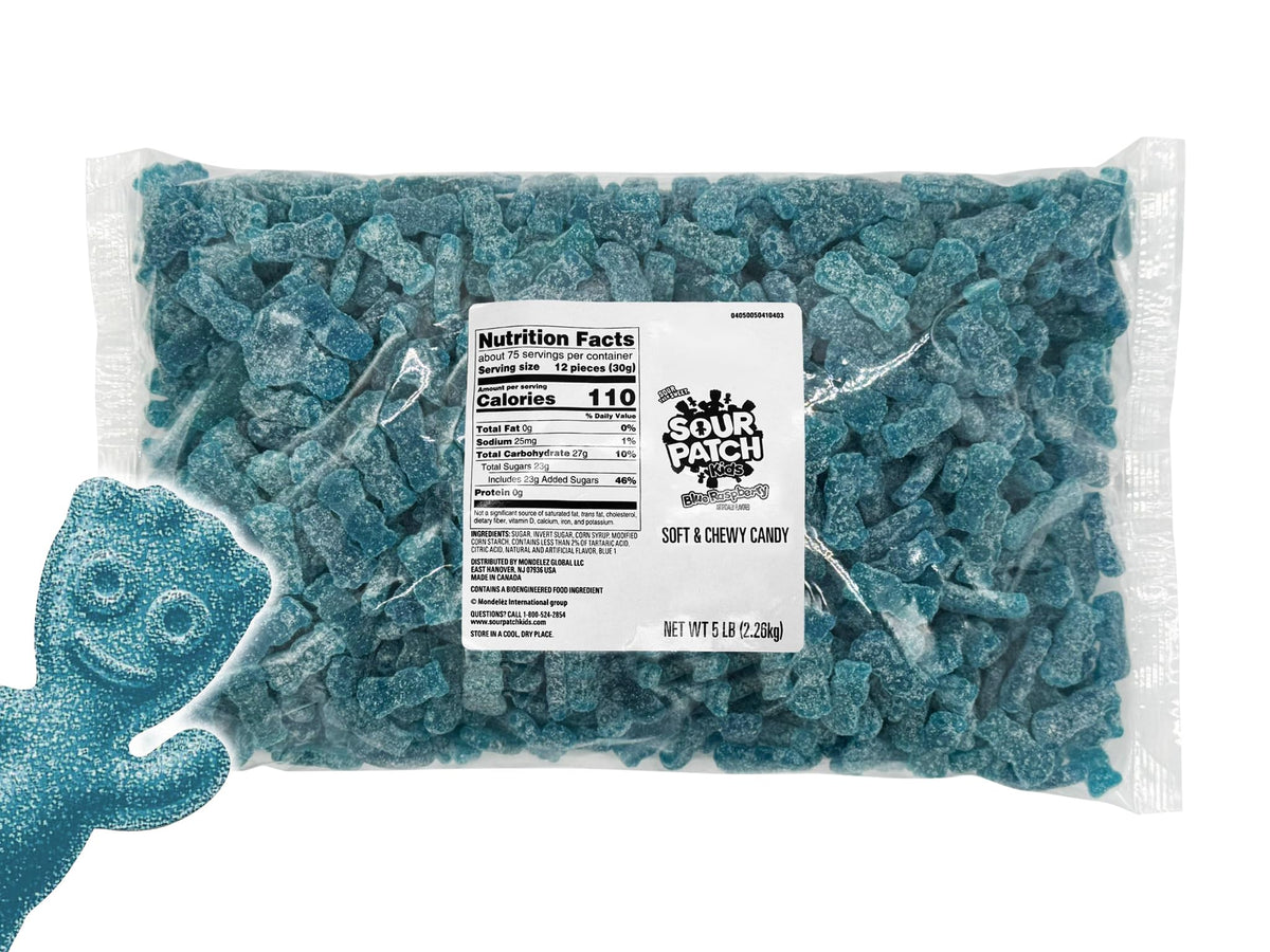 Munchique Blue Raspberry Sour Gummies – Bulk 5 lb (Kid-Shaped)